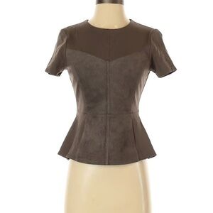 BCBGMaxAzria brown faux suede top